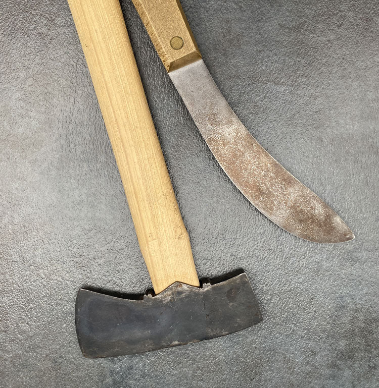 Hand axe and knife.