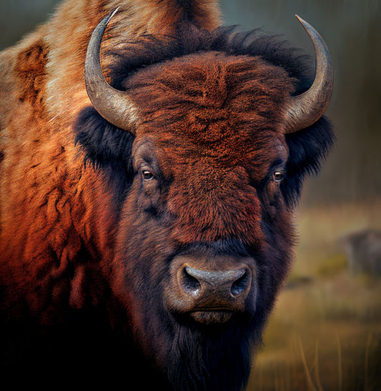 Bison staring straight ahead.