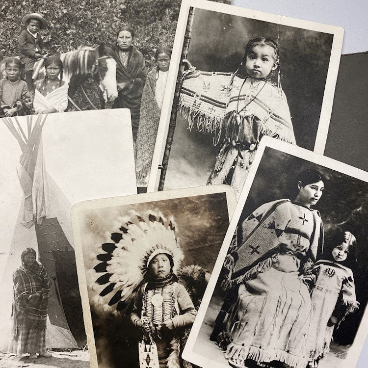 Collage of American Indian children and families.